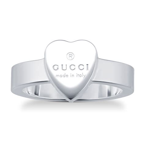 gucci silver heart ring|gucci trademark silver heart ring.